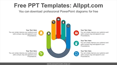Five fingers PowerPoint Diagram Template