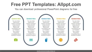 Five Flow Process PowerPoint Diagram Template