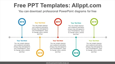 Five line circles PowerPoint Diagram Template