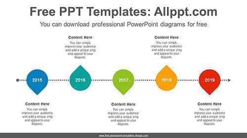 Five placemark icon PowerPoint Diagram Template