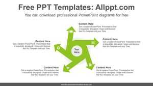 Five radial arrows PowerPoint Diagram Template