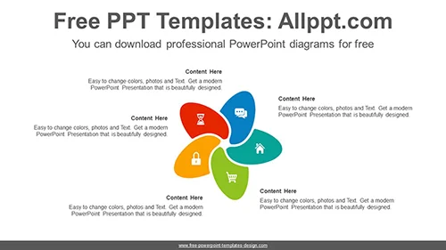 Five Radial Petals PowerPoint Diagram