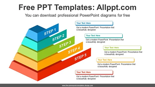Five Stages Pyramid PowerPoint Diagram Template