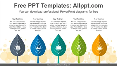 Five trees list PowerPoint Diagram Template