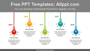 Flashing light bulbs PowerPoint Diagram Template