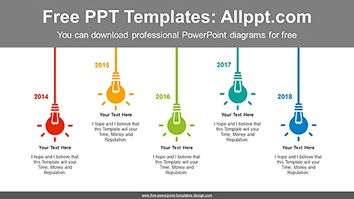 Flashing light bulbs PowerPoint Diagram Template