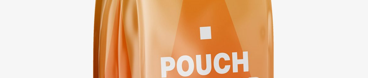 Flat bottom pouch mockup / glossy