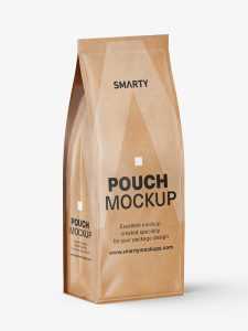 Flat bottom pouch mockup / kraft paper