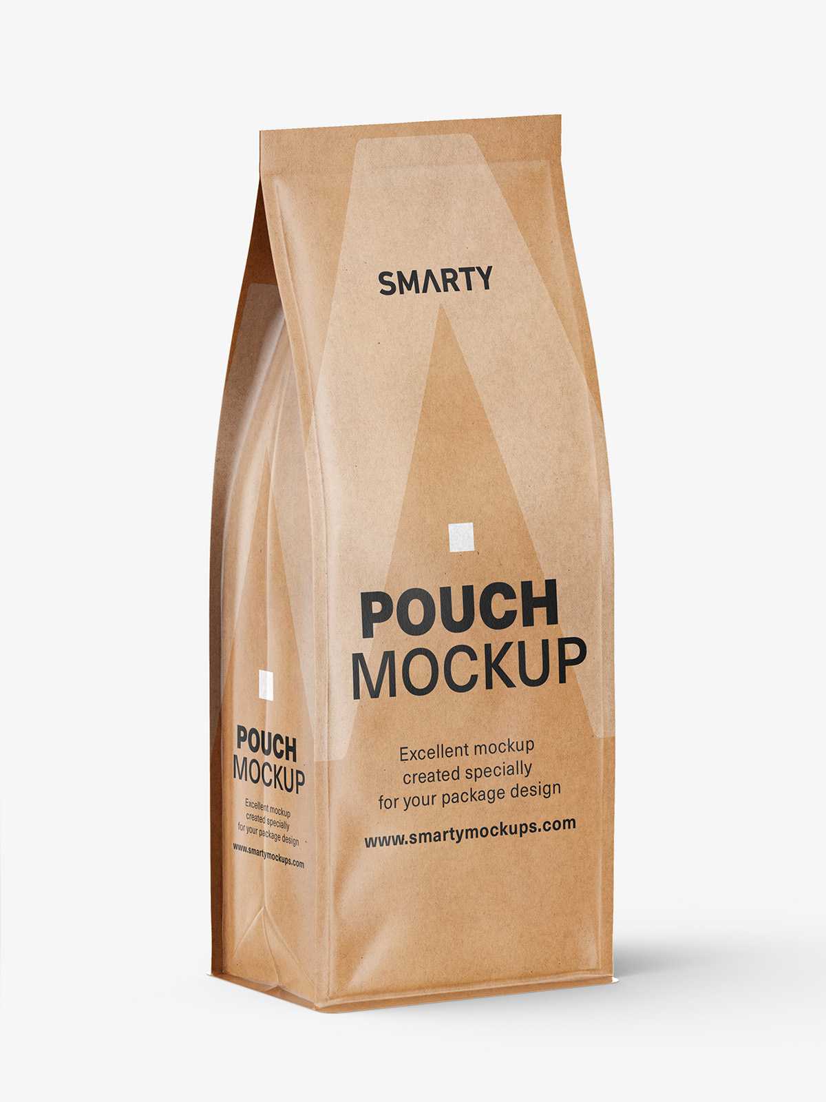 Flat bottom pouch mockup / kraft paper