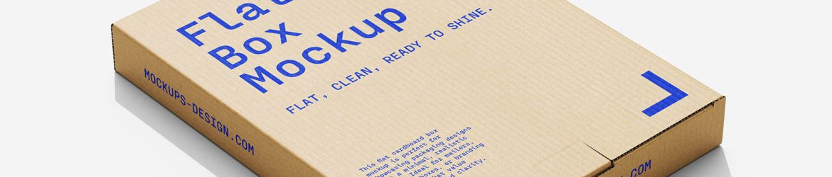 Flat cardboard box mockup