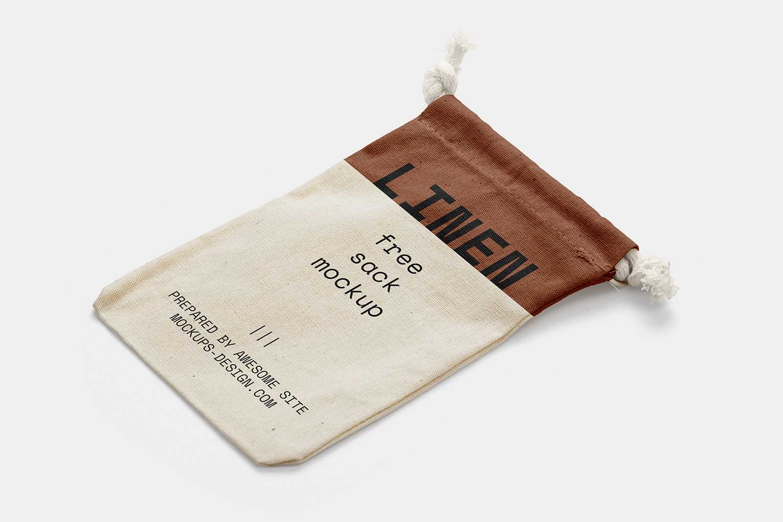 Flat linen sack mockup