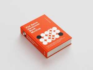 Flat spine hardcover book mockup set