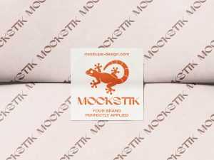 Flat square sticker mockup