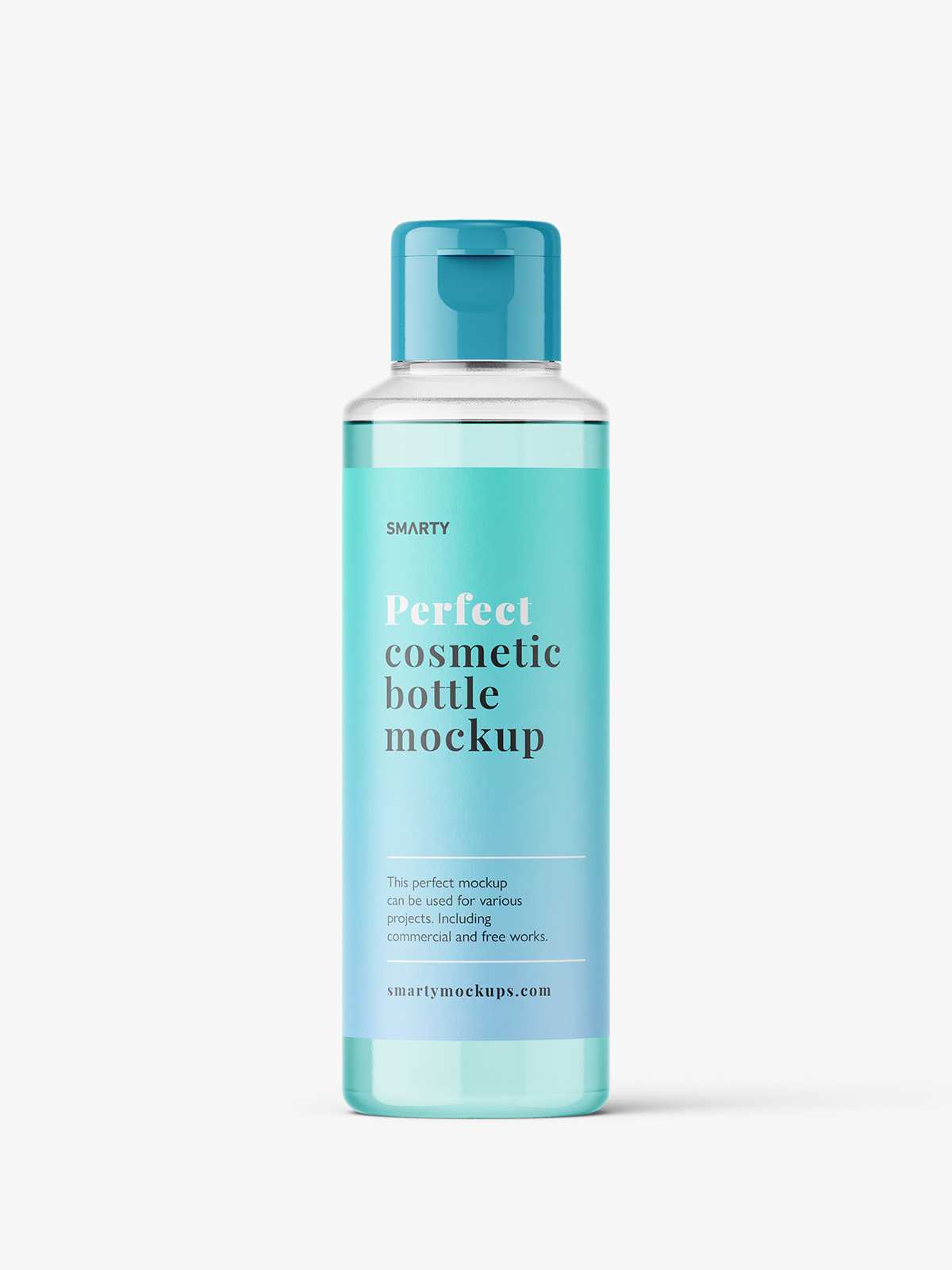 Flip top bottle mockup / clear