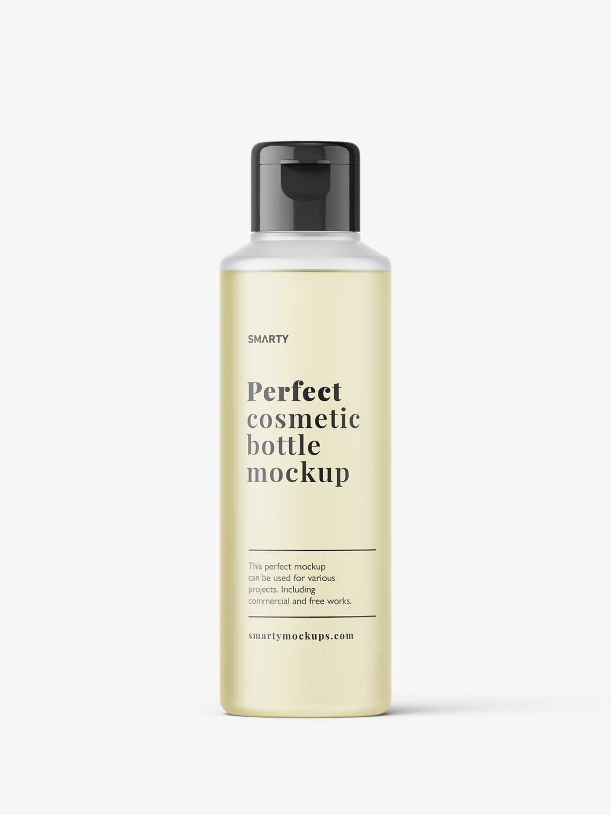 Flip top bottle mockup / frosted