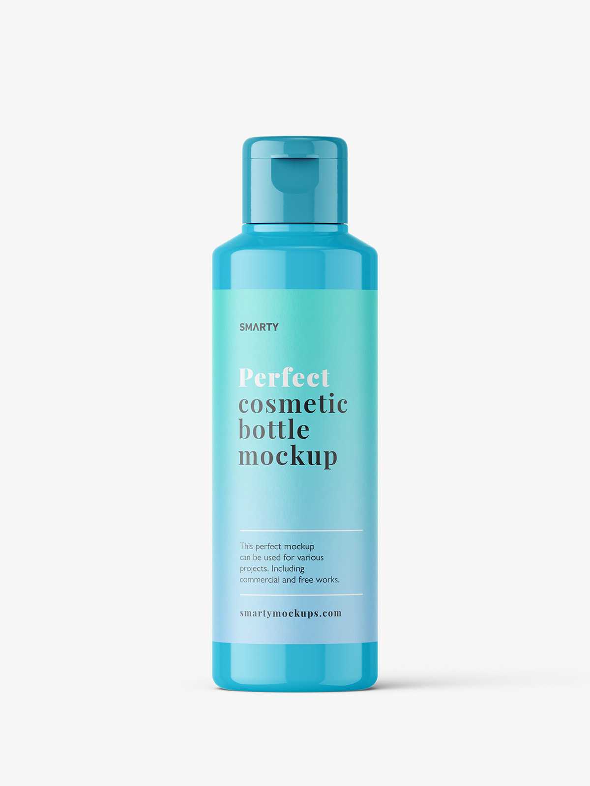 Flip top bottle mockup / glossy