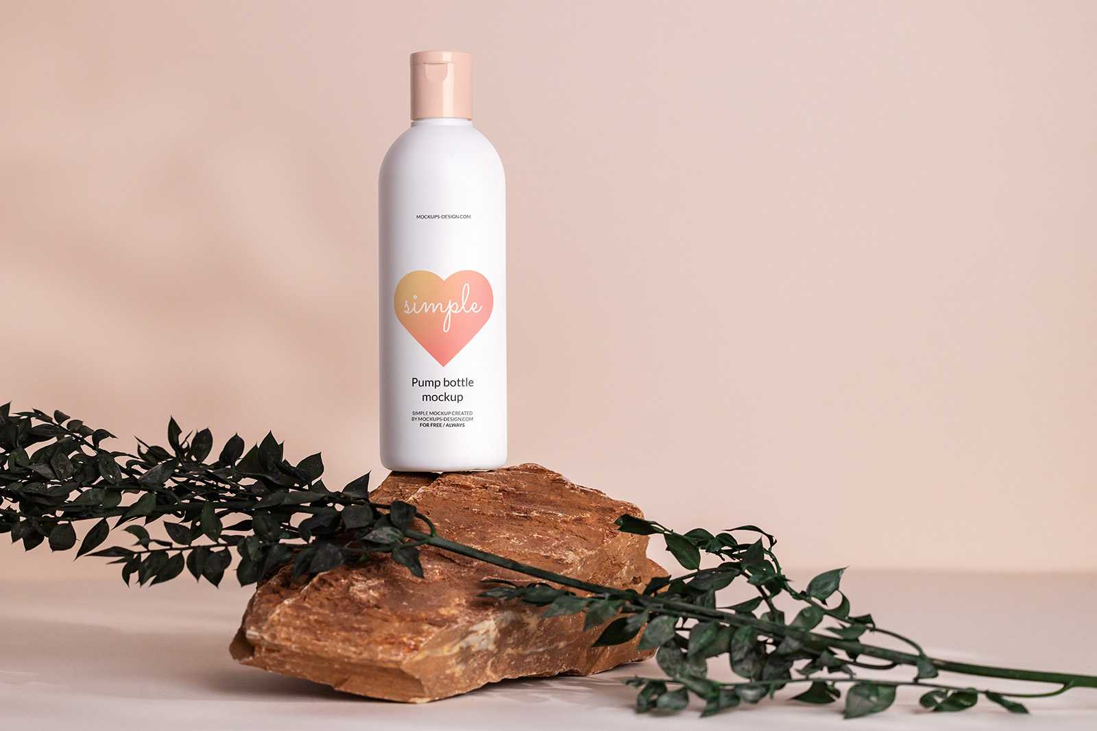 Flip top bottle on the rock mockup