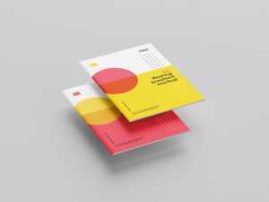 Floating A4 brochure mockup