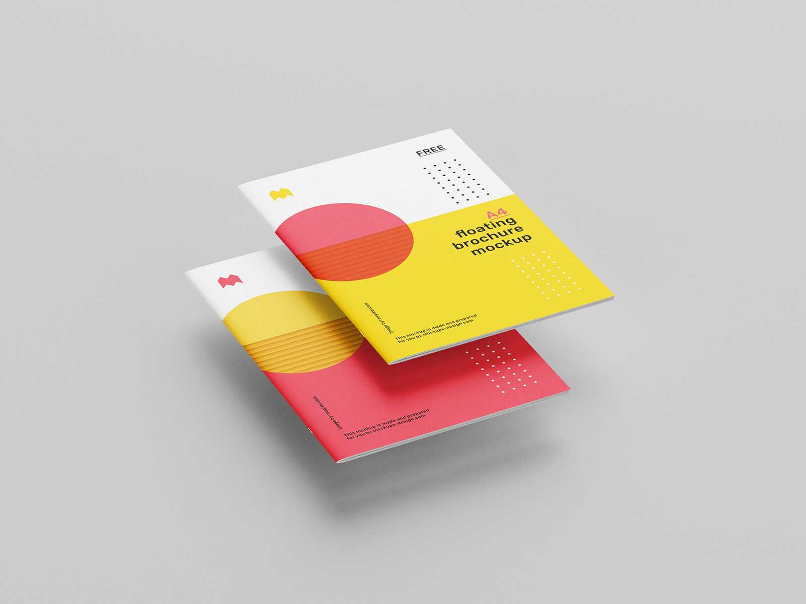 Floating A4 brochure mockup