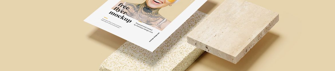 Floating A5 flyer mockup - Instant Download