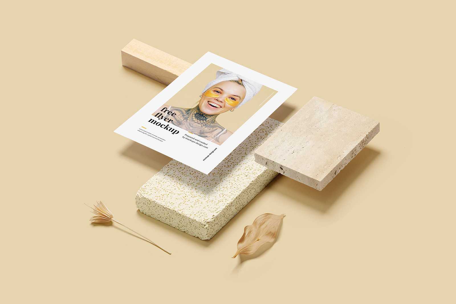 Floating A5 flyer mockup - Instant Download