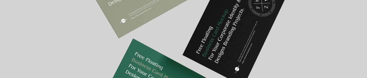 Floating Business Cards Mockup