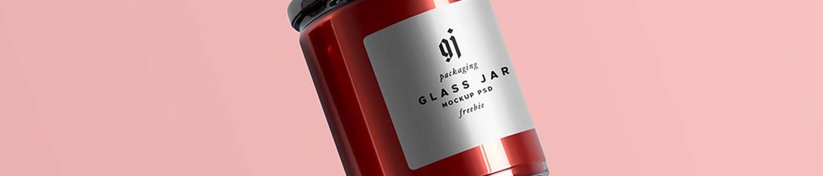 Floating Glass Jar Mockup (PSD)