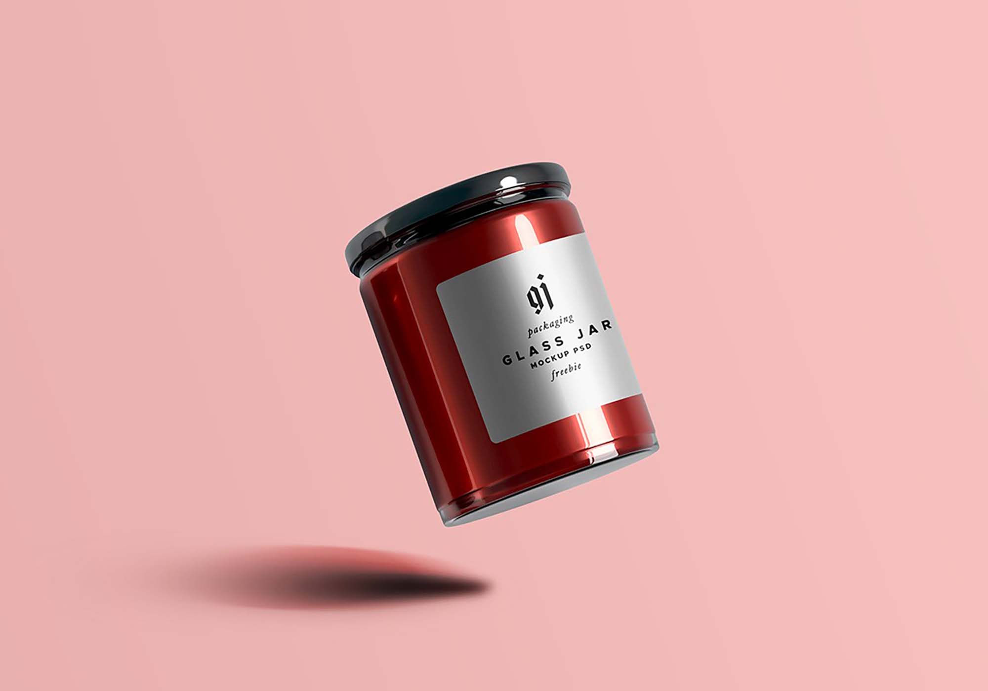 Floating Glass Jar Mockup (PSD)