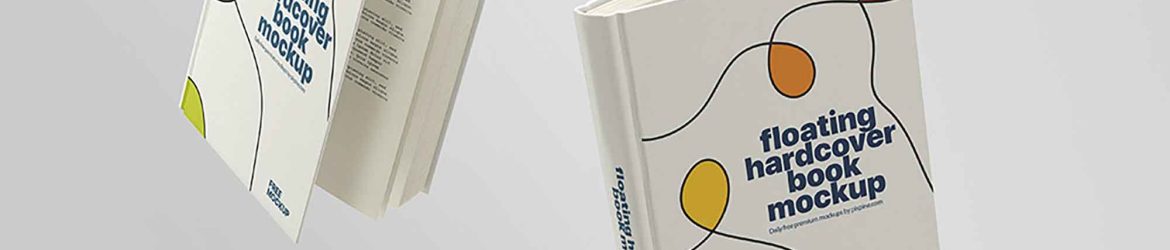 Floating Hardcover Books Mockup