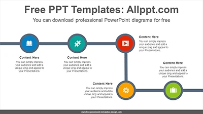 Flow thick lines PowerPoint Diagram Template