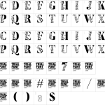 Mapa de caracteres da fonte Flower Display Font
