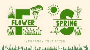 Flower Spring Monogram Font › Fontesk
