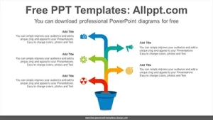 Flowerpot rising arrows PowerPoint Diagram Template