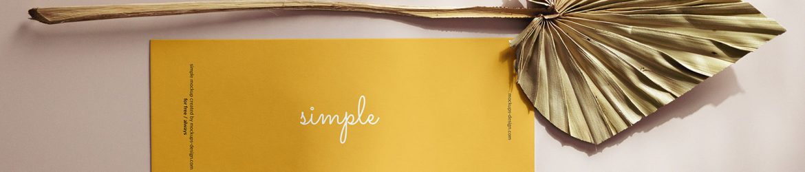 Flyer with a dried bamboo leaf mockup