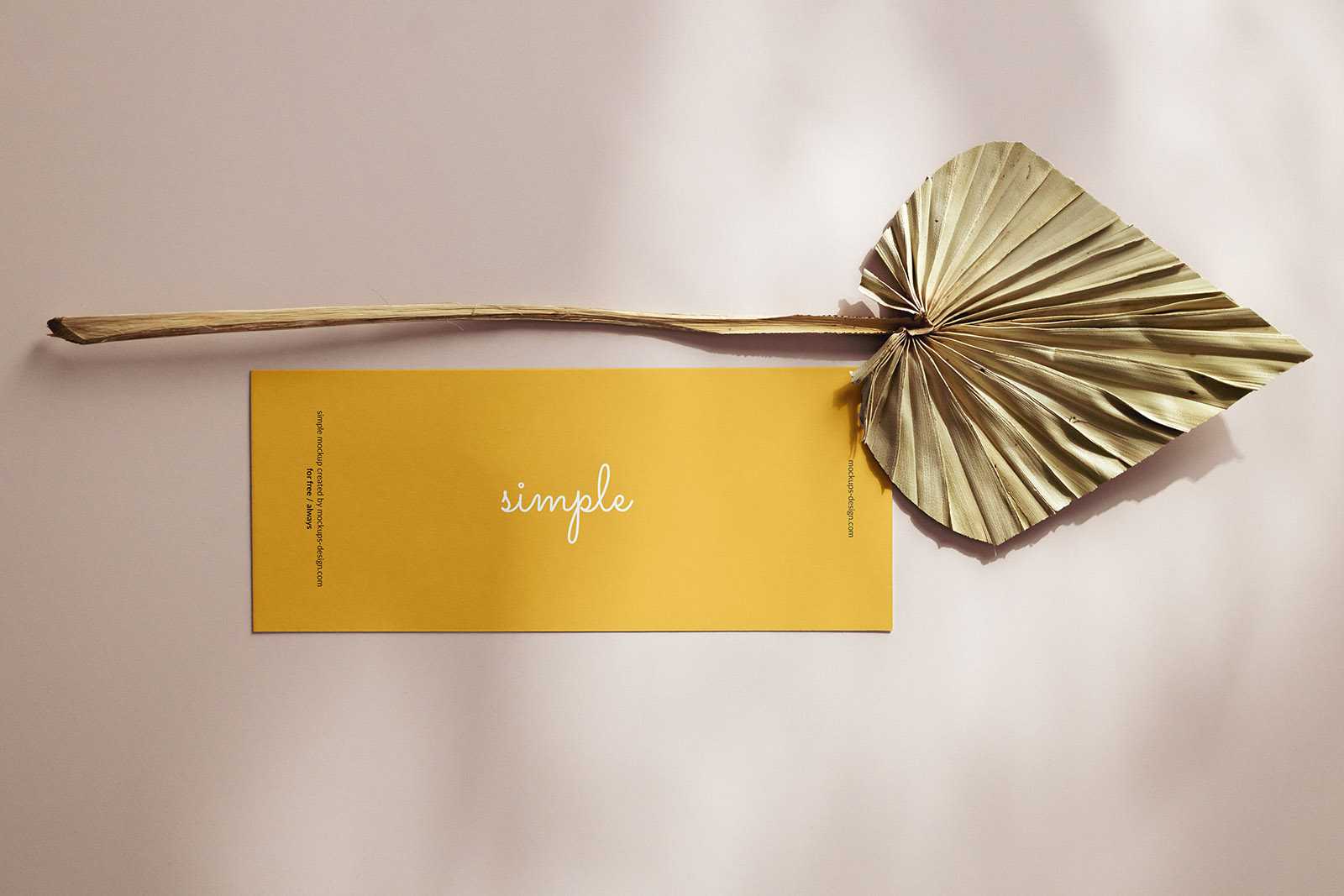 Flyer with a dried bamboo leaf mockup
