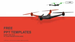 Flying drone. Quadrocopter PowerPoint Templates