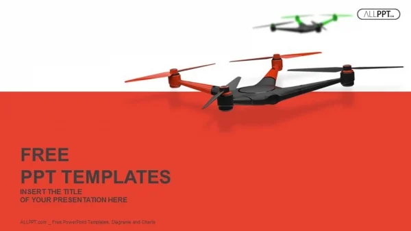 Flying drone. Quadrocopter PowerPoint Templates