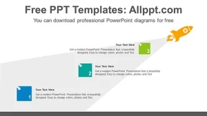 Flying rocket trail PowerPoint Diagram Template