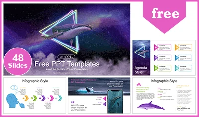 Flying Space Whale PowerPoint Templates
