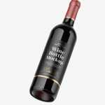 Flying wine bottle mockup
