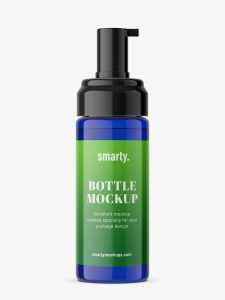 Foam bottle mockup / cobalt