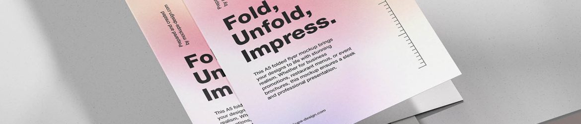 Folded A5 flyer mockup - Instant Download Folded A5 flyer mockup - Instant Download