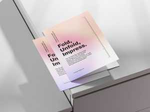 Folded A5 flyer mockup - Instant Download