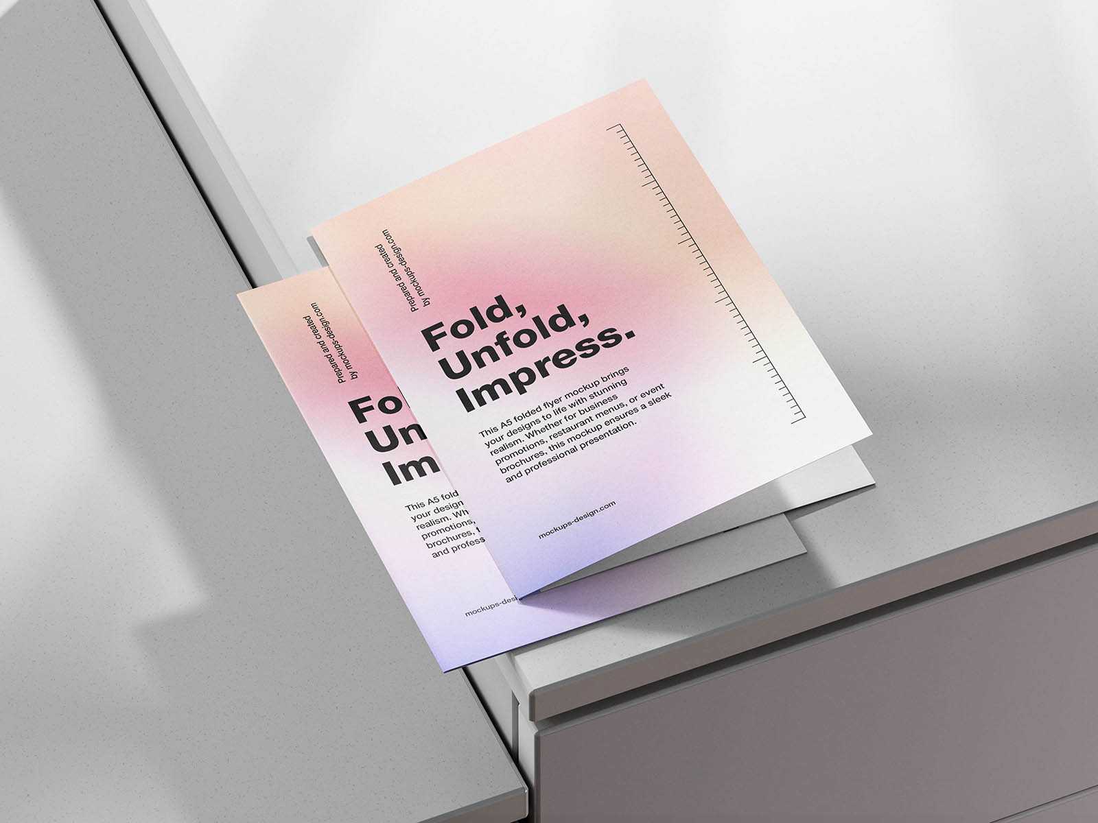 Folded A5 flyer mockup - Instant Download