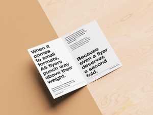 Folded A5 flyer on natural background mockup - Instant Download