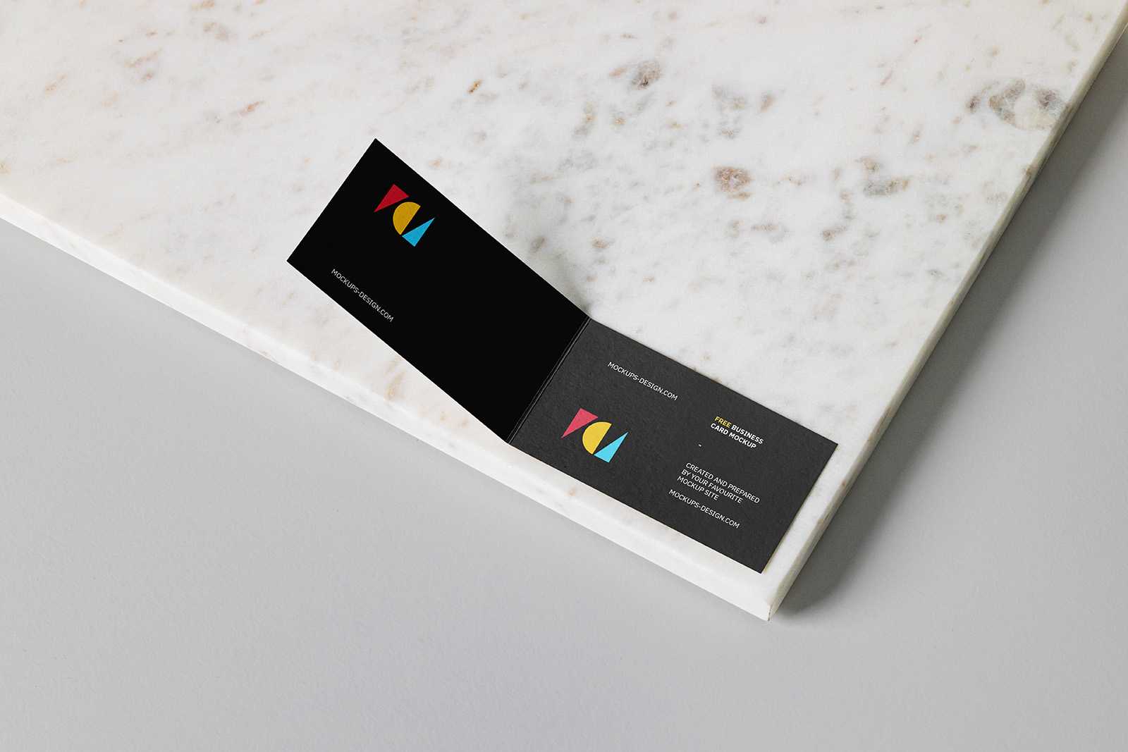 Folded business card mockup - Instant Download