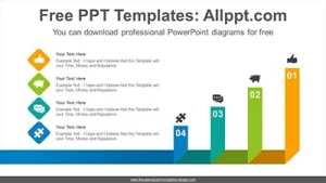 Folded colored ribbon PowerPoint Diagram Template