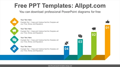 Folded colored ribbon PowerPoint Diagram Template