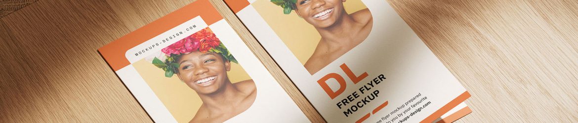 Folded DL Flyer Mockup