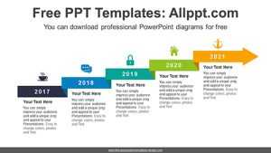 Folded Ribbon Arrow PowerPoint Diagram